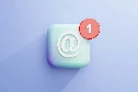 a white square with a red circle on top of it